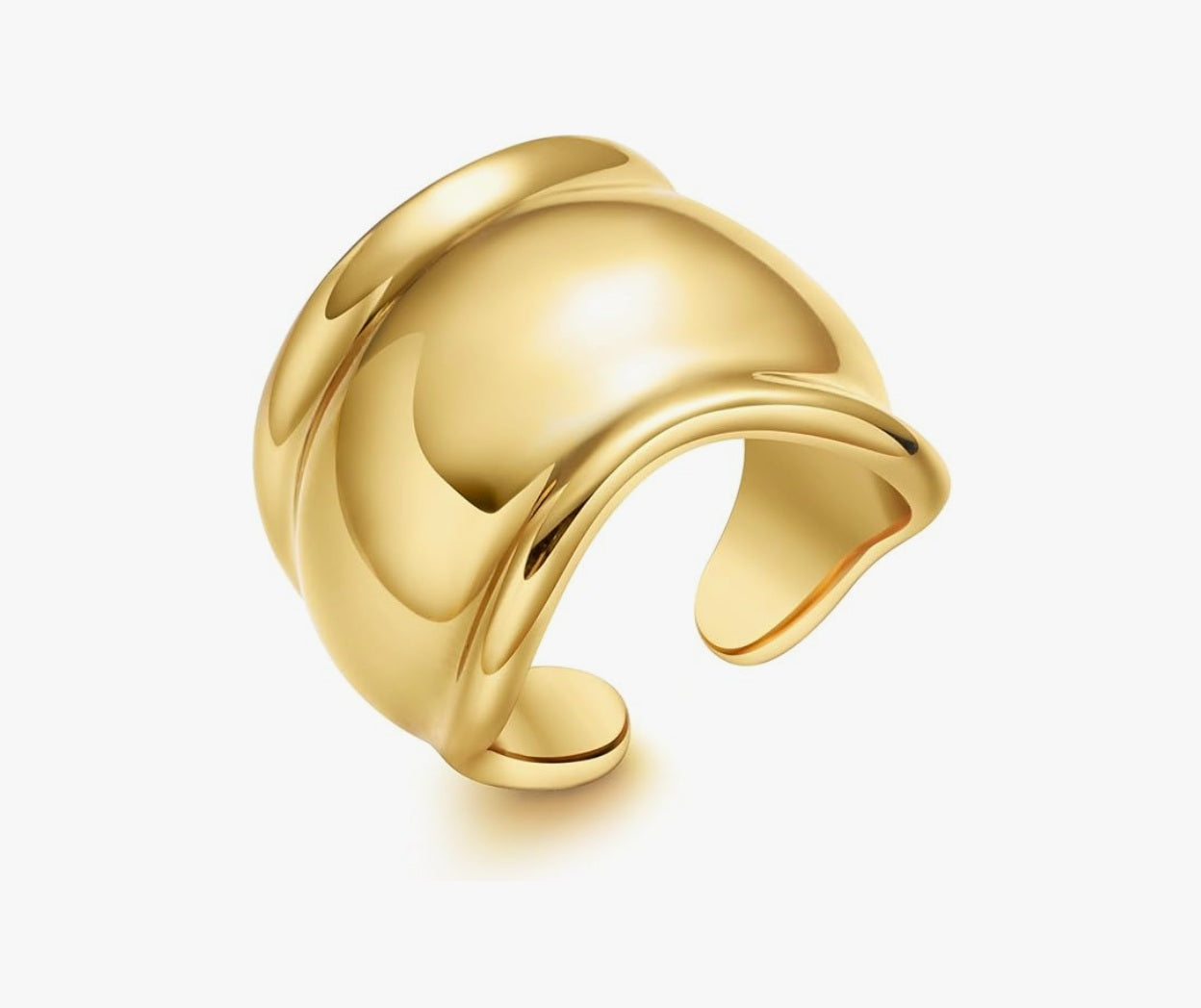 Ring 18K Gold Plated Sculptural Chunky