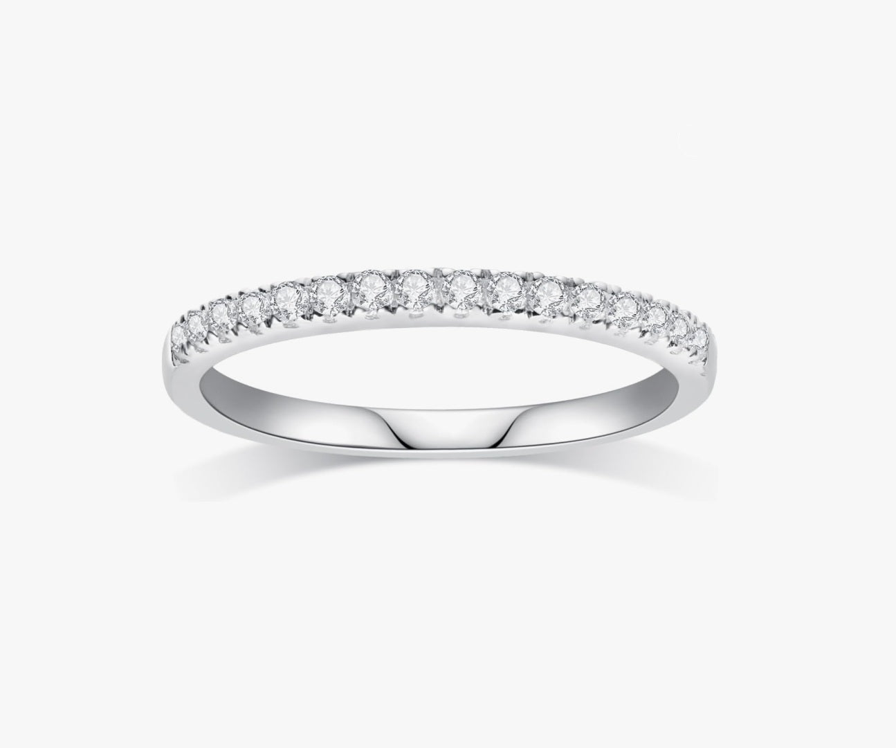 Moissanite Wedding Band Wedding Rings for Women 925 Sterling Silver - Size 6.5