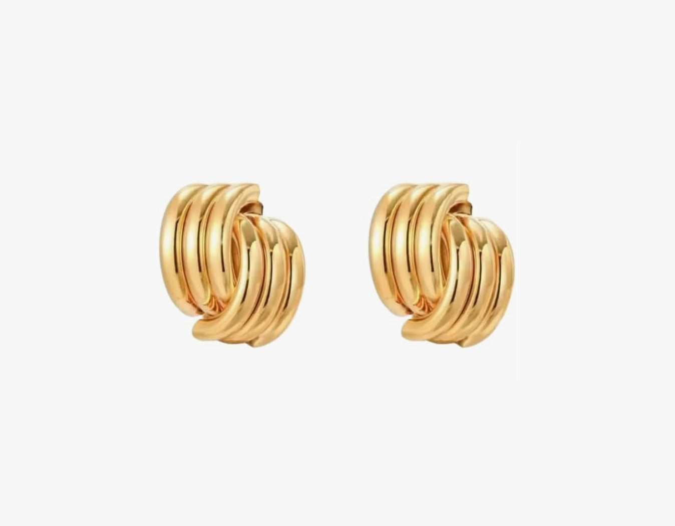 LUVA Knot Stud Earrings for Women, 18K Gold Plated