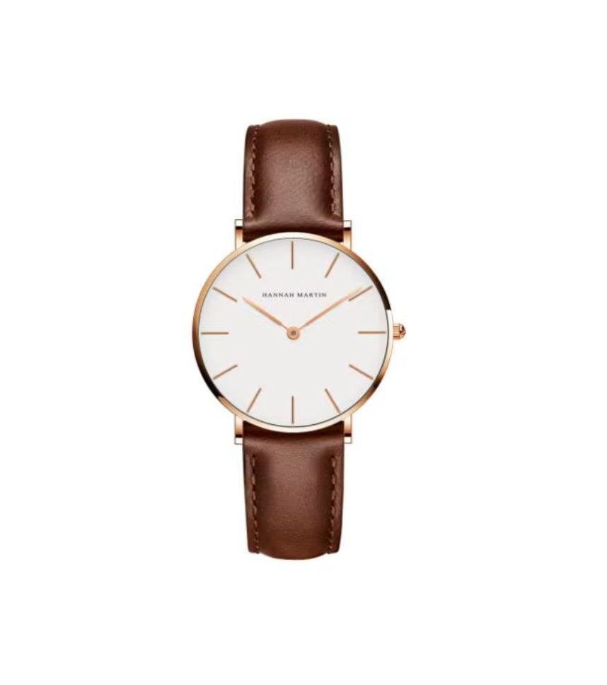 Fashion Women Watches Minimalist Wrist Watch Quartz - Brown