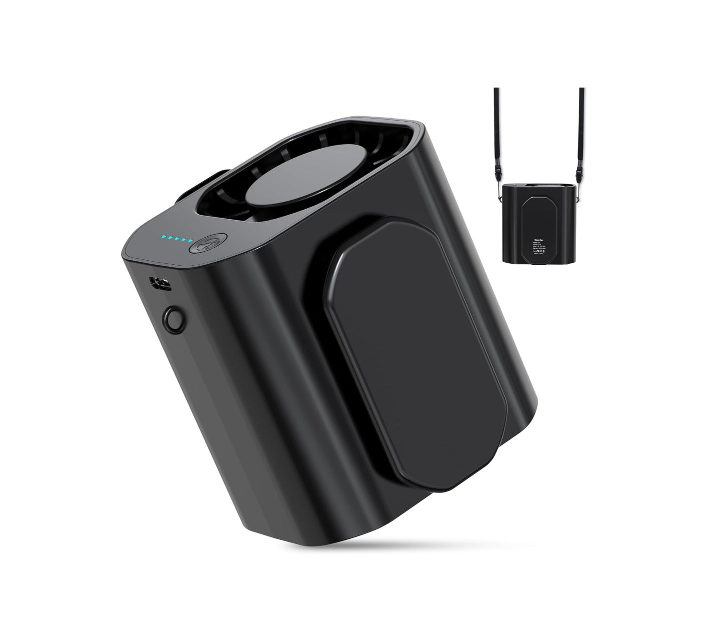 Portable Waist Clip Fan, Up to 20Hrs Mini Personal Rechargeable