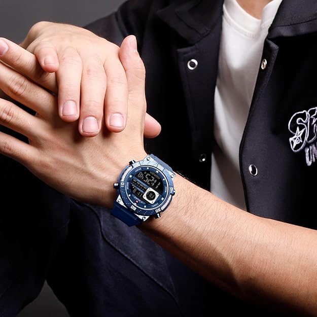NAVIFORCE Fashion Men Digital Wrist Watch Military - BLUE
