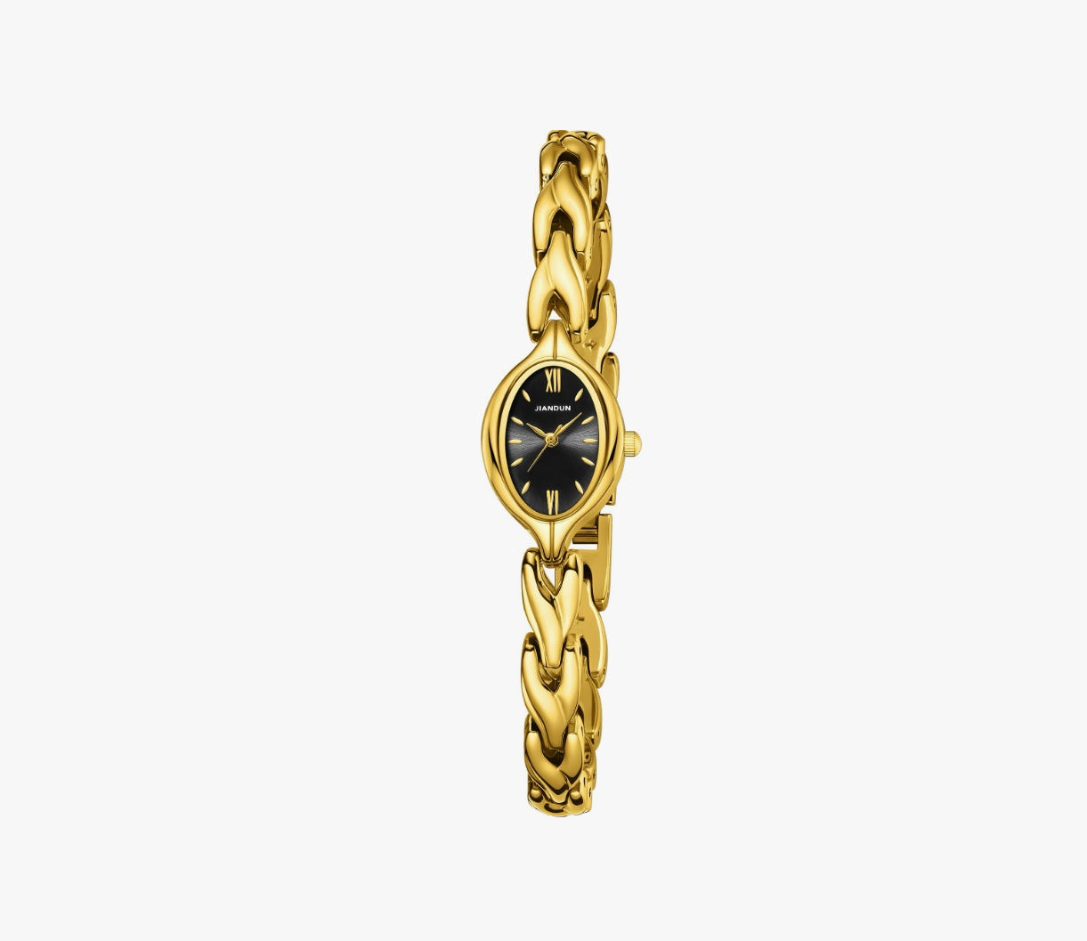 Women's Oval Bracelet Quartz Watch - Gold / Black