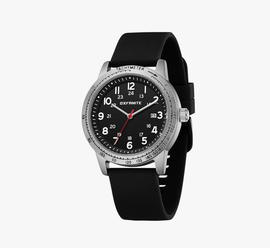 Men’s Watch Military Style Sporty Easy to Read Waterproof - Black