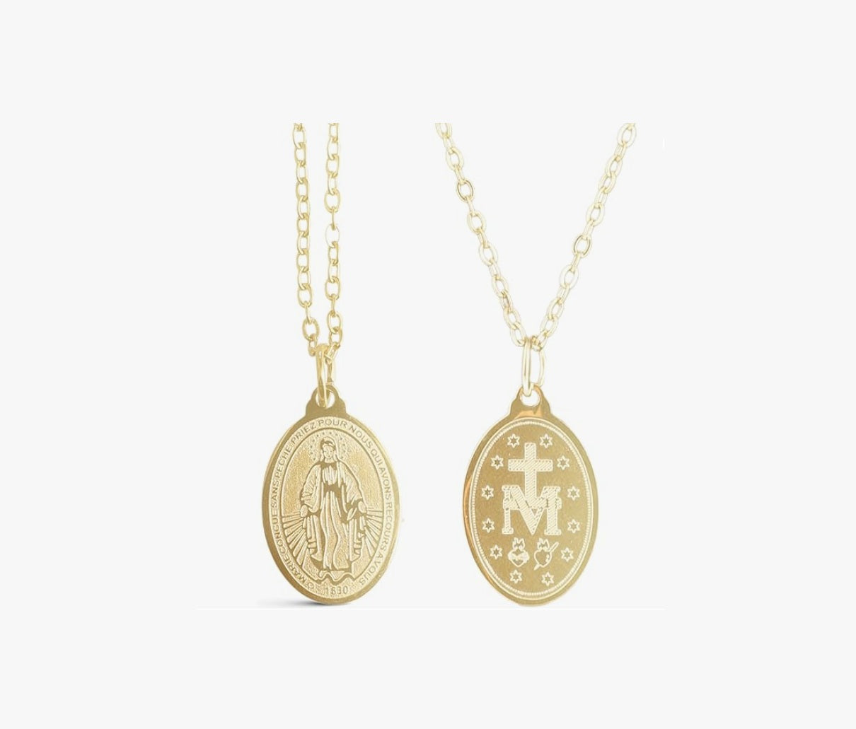 Miraculous Medal - Virgin Mary Necklace - Gold