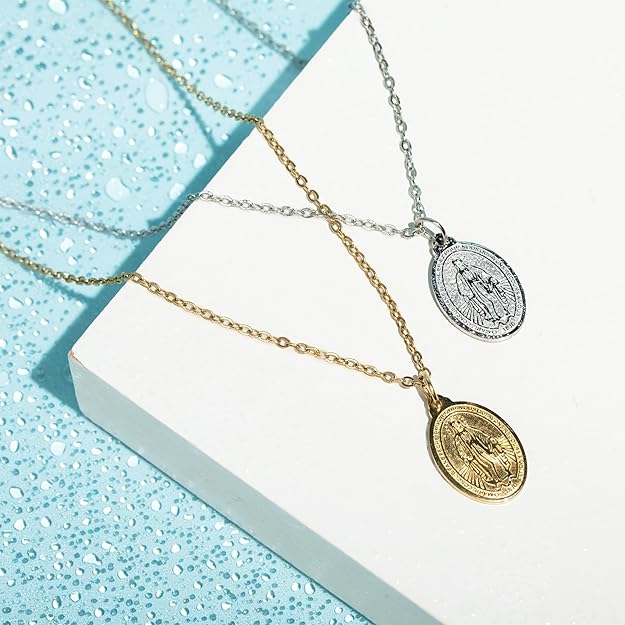 Miraculous Medal - Virgin Mary Necklace - Gold
