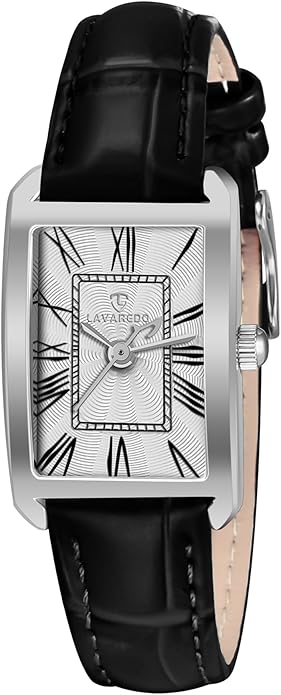Watch for women Leather Strap Dainty Elegant - Silver Black