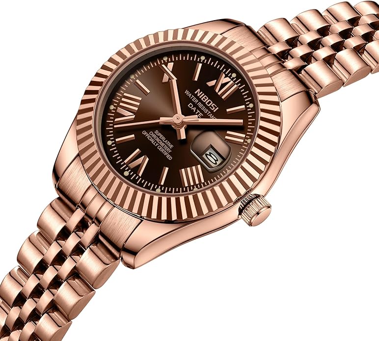 Watch for Women Analog Quartz Waterproof 28mm - ROSE/BROWN