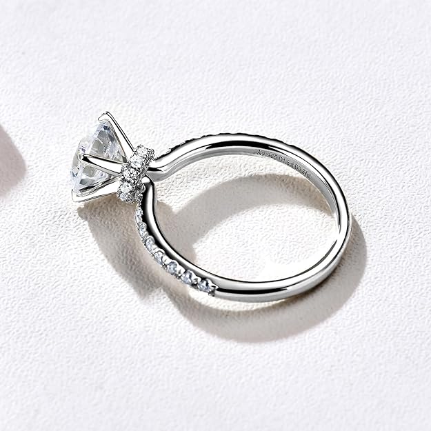 Cubic Zirconia Engagement Ring,VVS1 Clarity 1.5CT Lab Created Diamond- Size #6