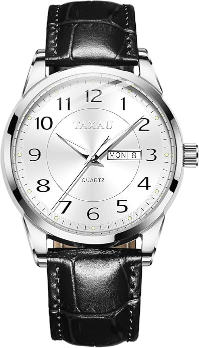 Watch Quartz Casual Leather - White/Black