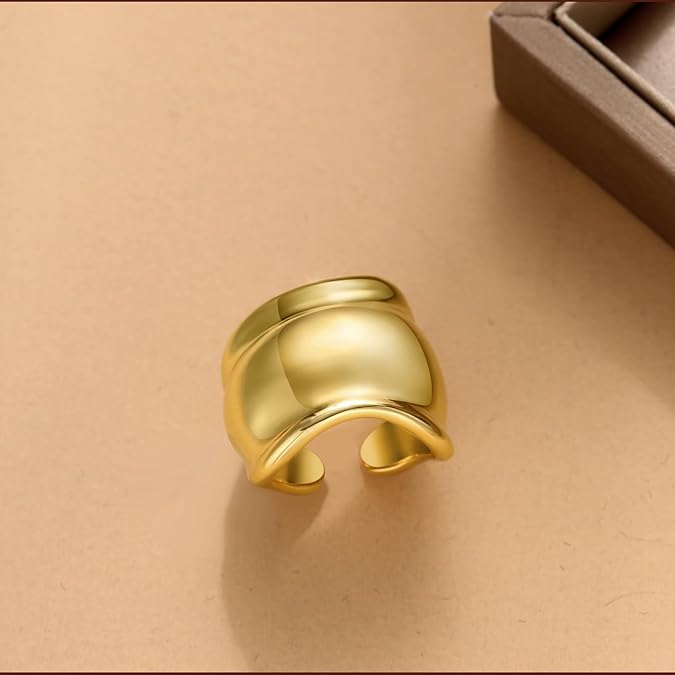 Ring 18K Gold Plated Sculptural Chunky