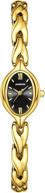 Women's Oval Bracelet Quartz Watch - Gold / Black