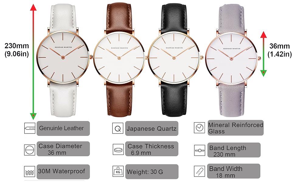 Fashion Women Watches Minimalist Wrist Watch Quartz - Brown