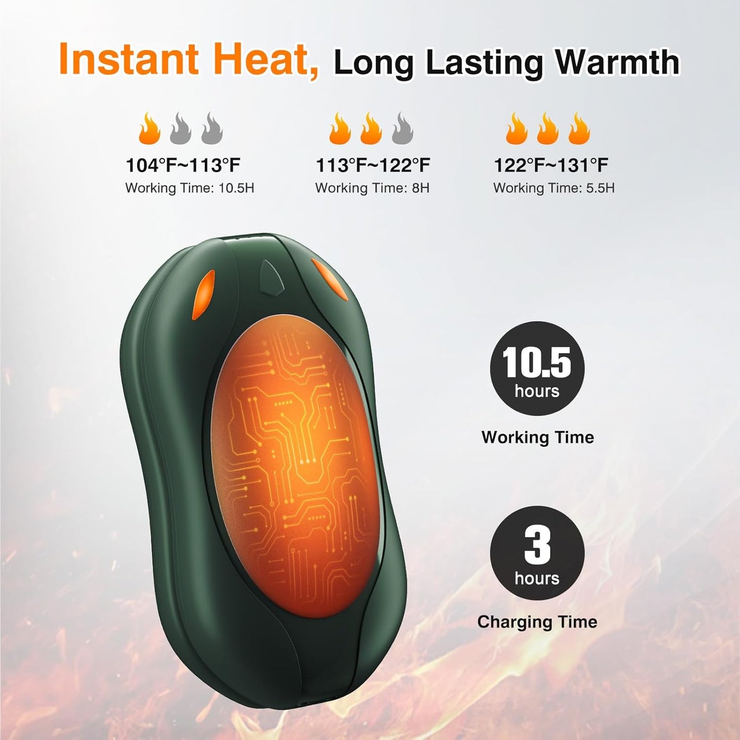 Hand Warmers Rechargeable Electric Hands Warmer - GREEN