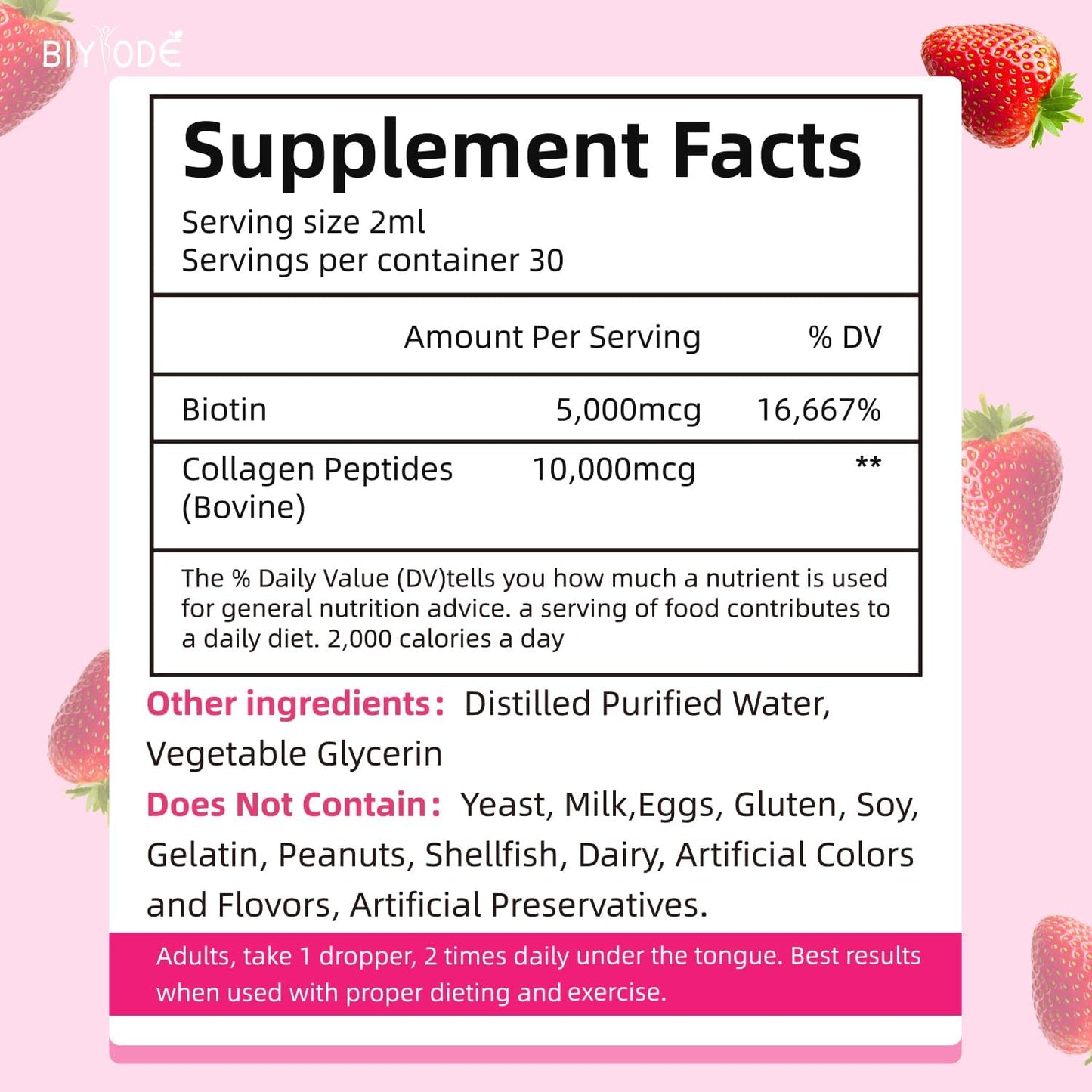 Collagen Liquid with Biotin Beautiful Hair, Skin, Nails