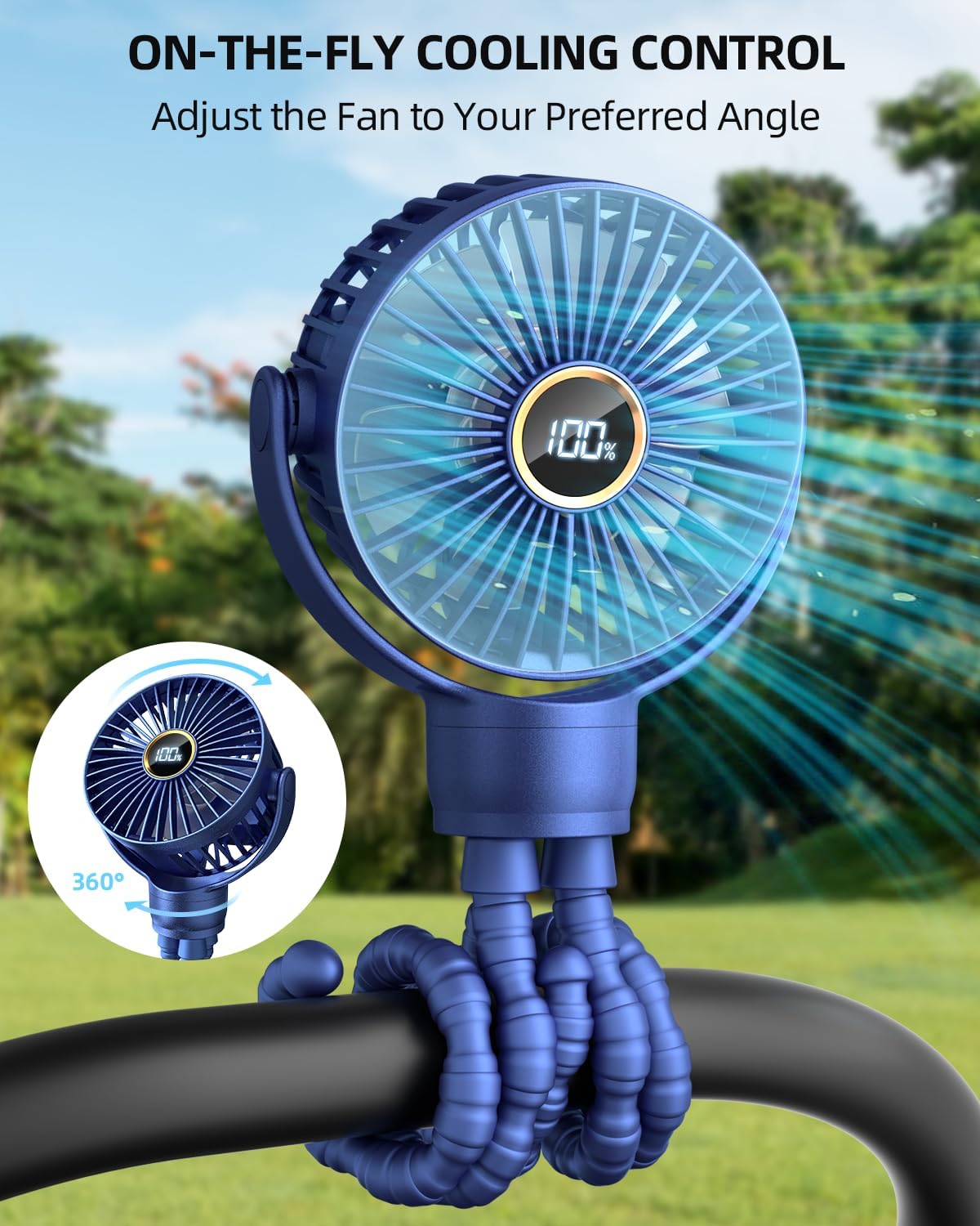 Fan Portable, 3 Speeds Personal Fan with Rotatable Handheld Rechargeable