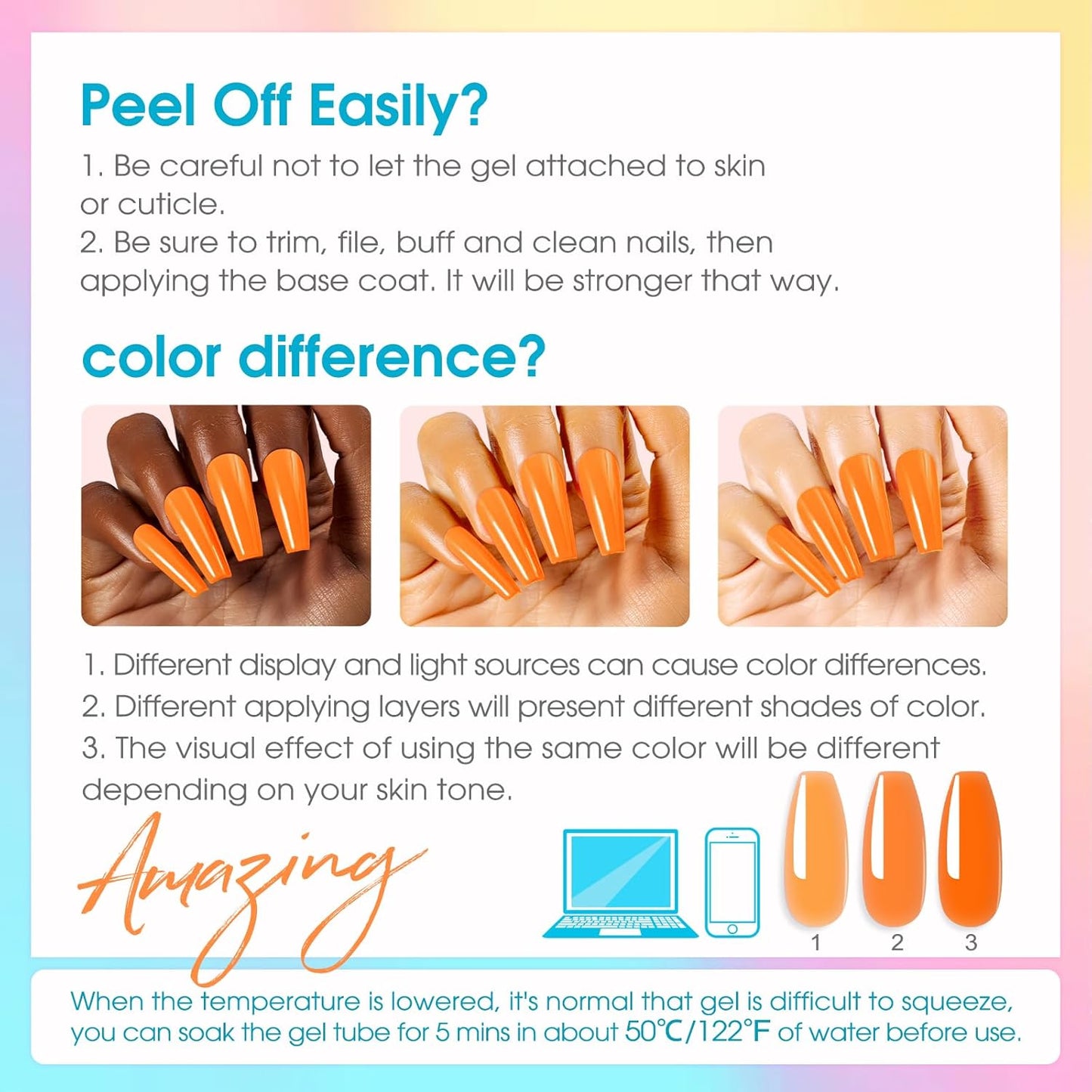 ROSALIND 20 Colors Poly Nail Gel Kit with Mini Nail Lamp