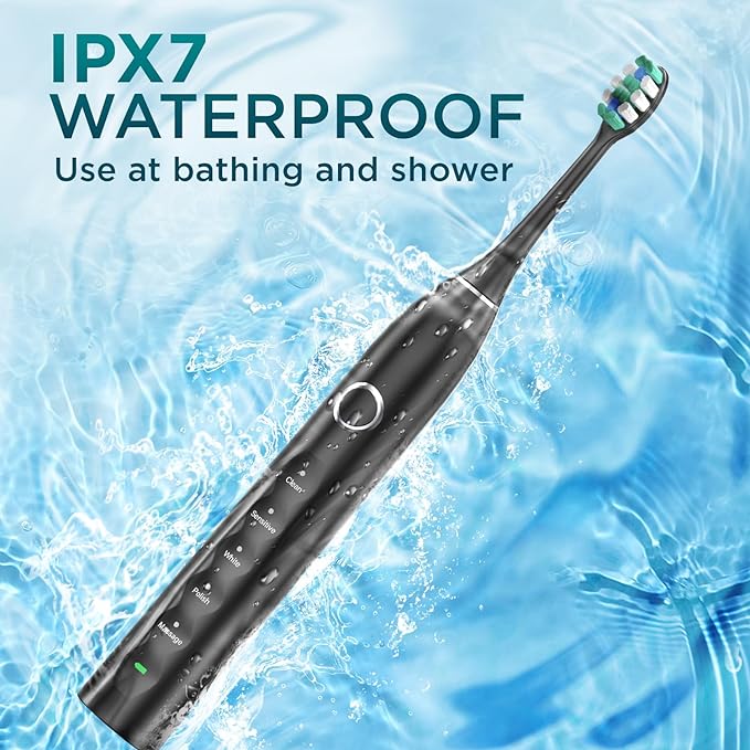 Electric Toothbrush for Adults with 8 Brush Heads, Sonic Toothbrush Rechargeable with a Holder & Travel Case