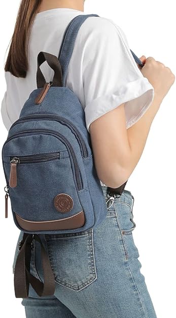 Sling Bag Small Retro Canvas 2 in 1