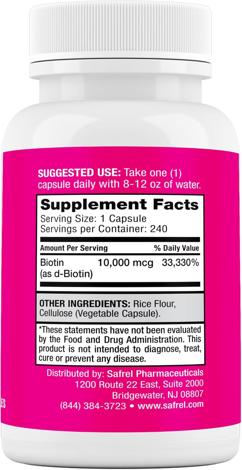 Biotin (Vitamin B7) 10,000mcg, 240 Capsules