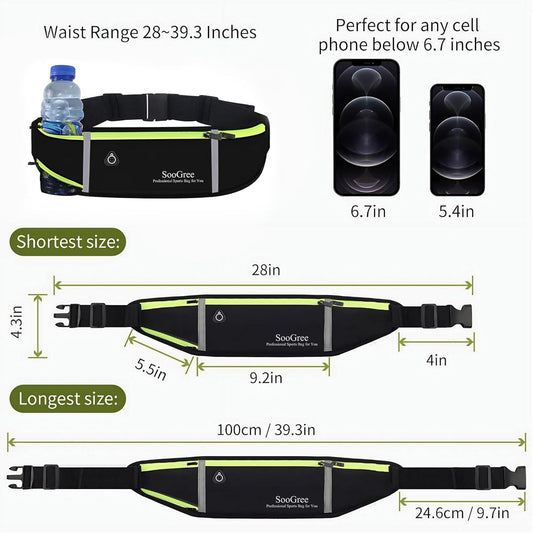 Fanny Packs, Running Belt Pack - BLACK