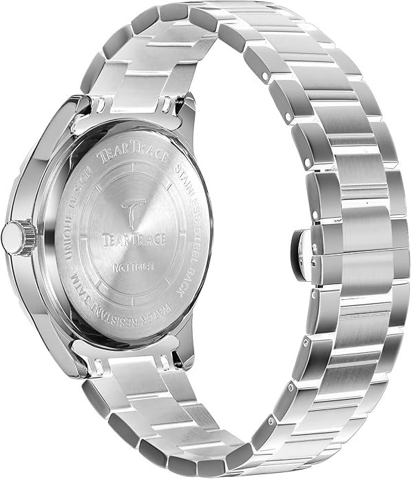 Watch Men Luxury, Quartz Movement, Waterproof, 46 mm- SILVER/BLUE