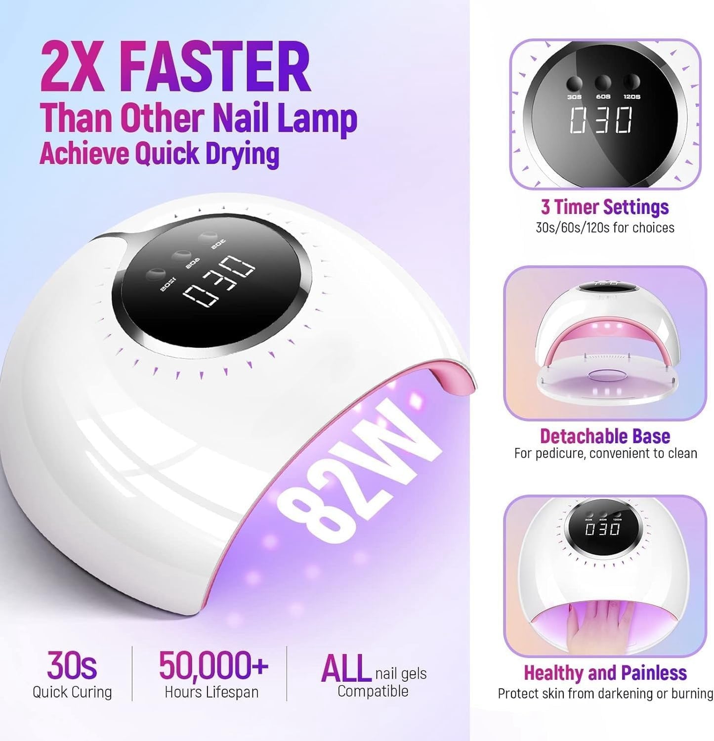 UV Nail Lamp, 41 LED Beads Quick Curing