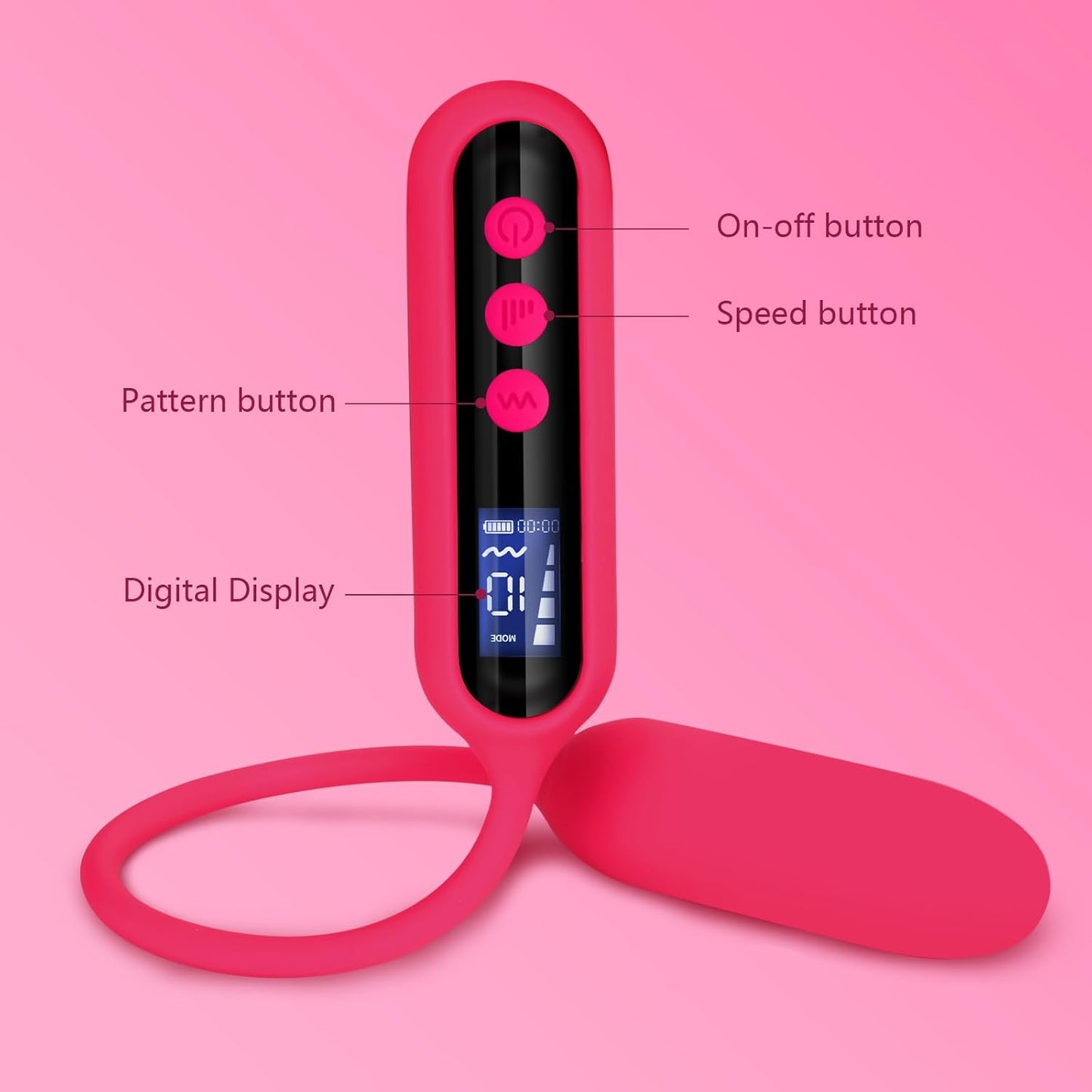 Vibrator Sex Toy with LCD Display 10 Vibration Modes & 4 Speeds