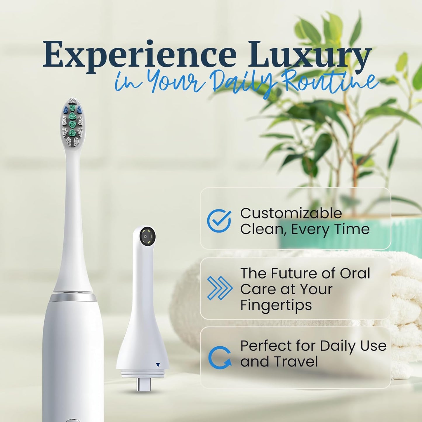 Electric Toothbrush White Ultimate Edition Advanced Deep Clean with HD Camera