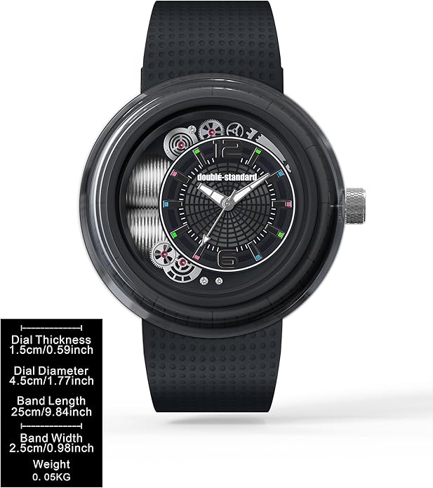 doublÉ-Standard É-CLAT Fashion Watch for Men & Women - BLACK