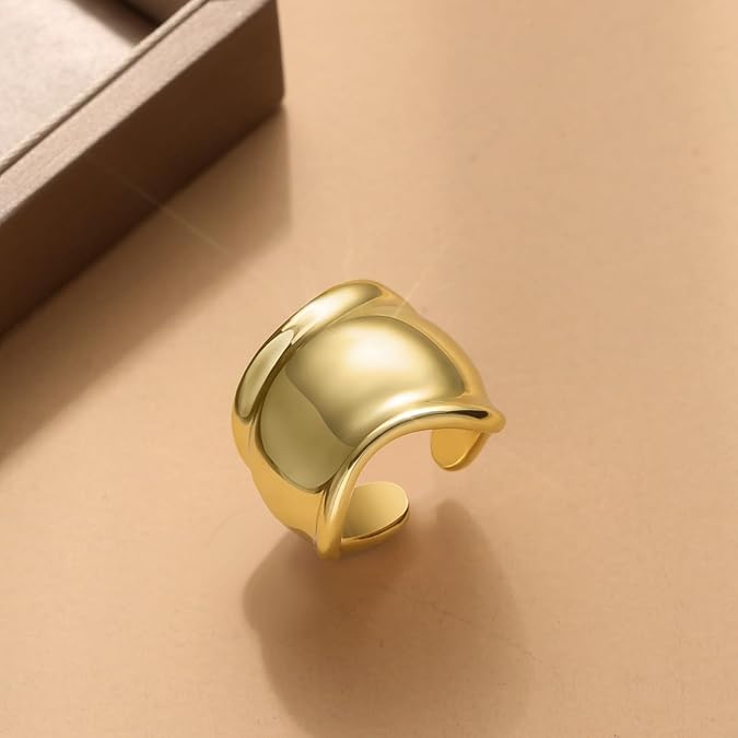 Ring 18K Gold Plated Sculptural Chunky