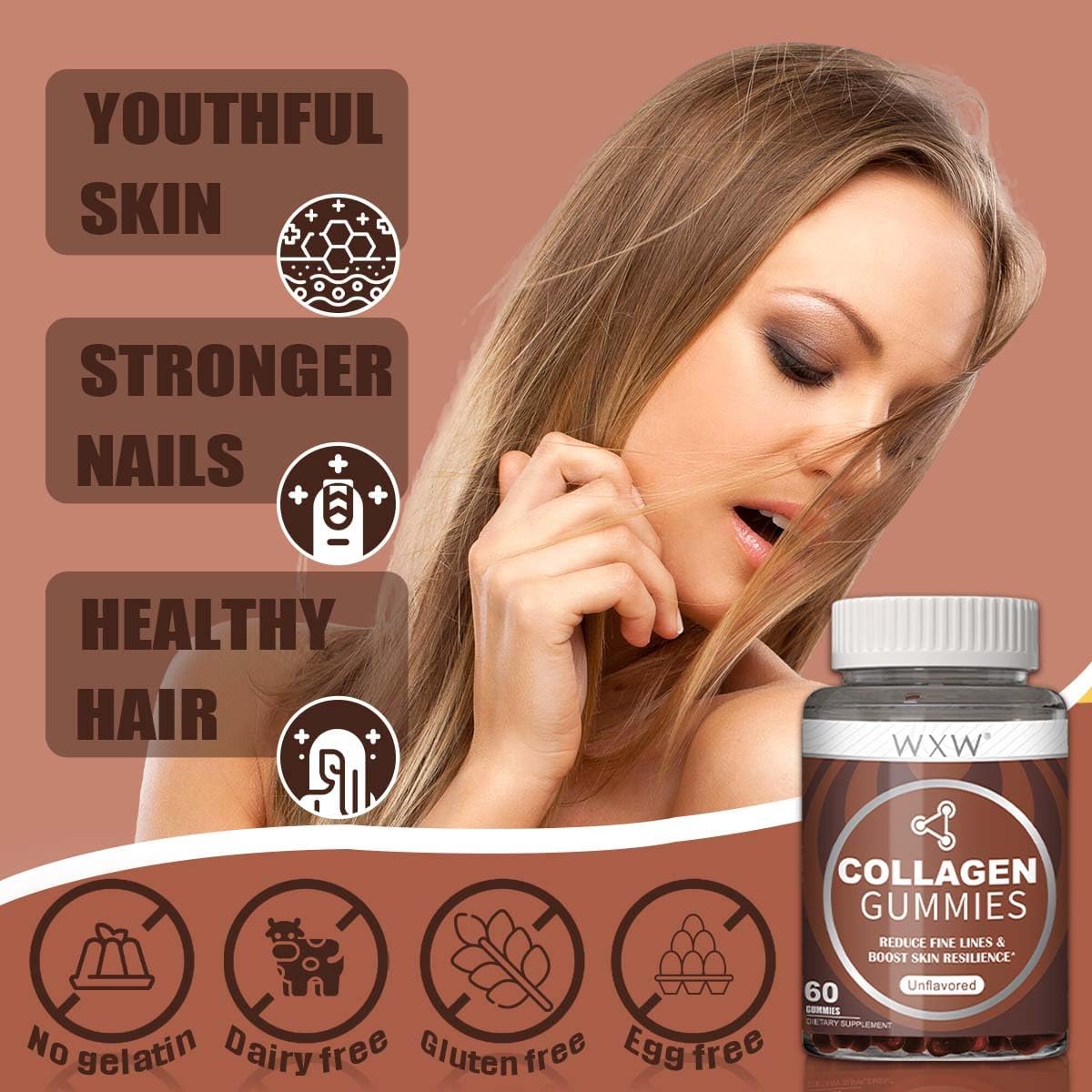 Collagen Peptides Gummies - Unflavored - 60 pcs