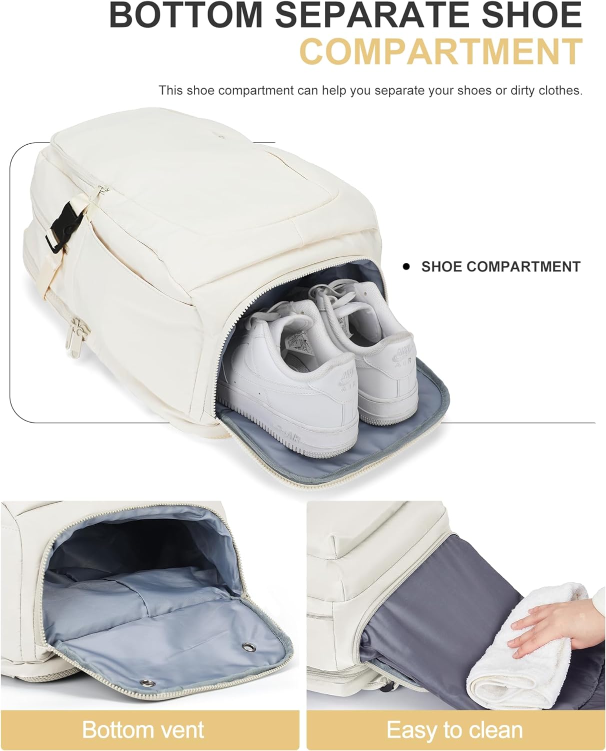 Backpack 15.6 Inch Laptop - WHITE