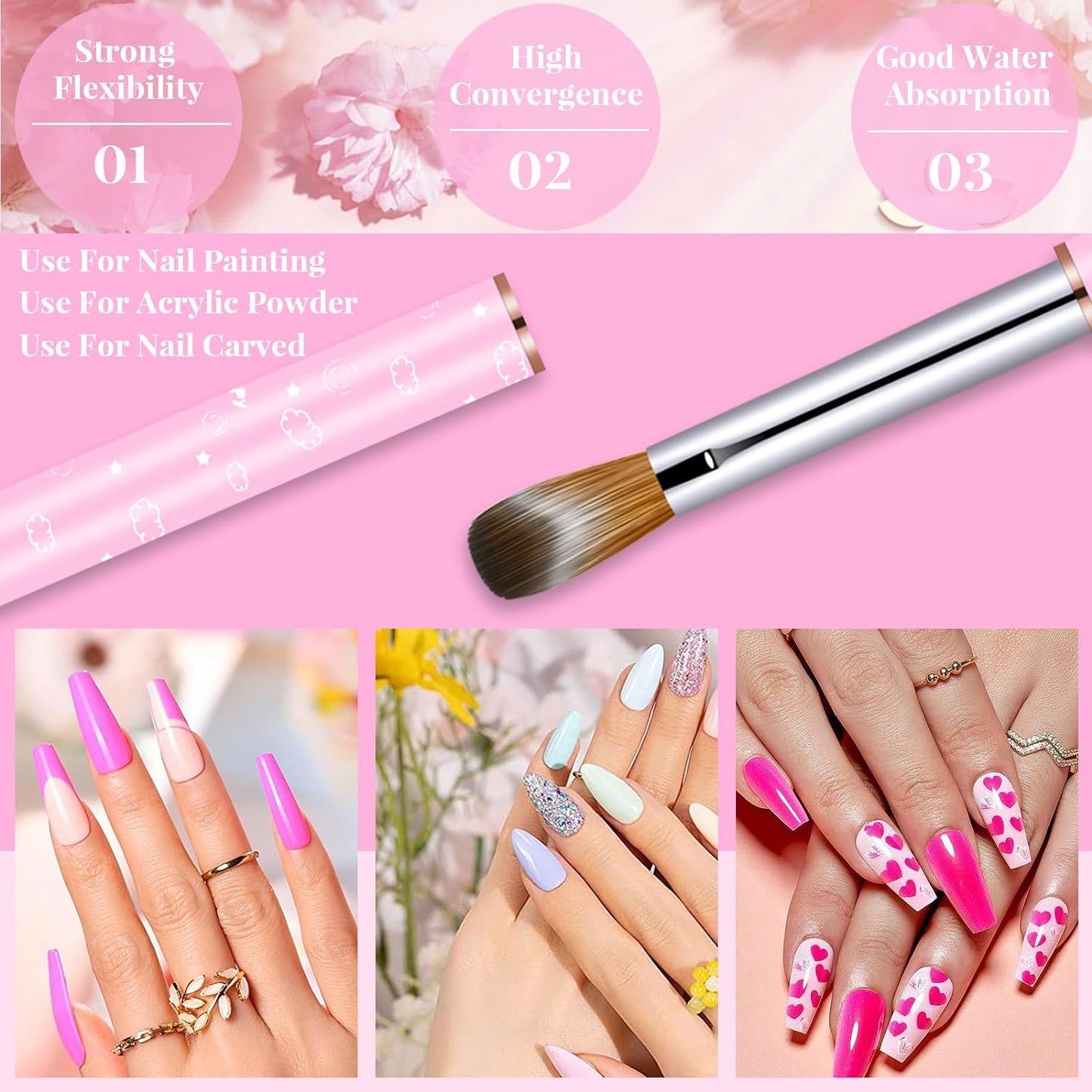 Nail Acrylic Brush Set, Kolinsky Acrylic Nail Brush
