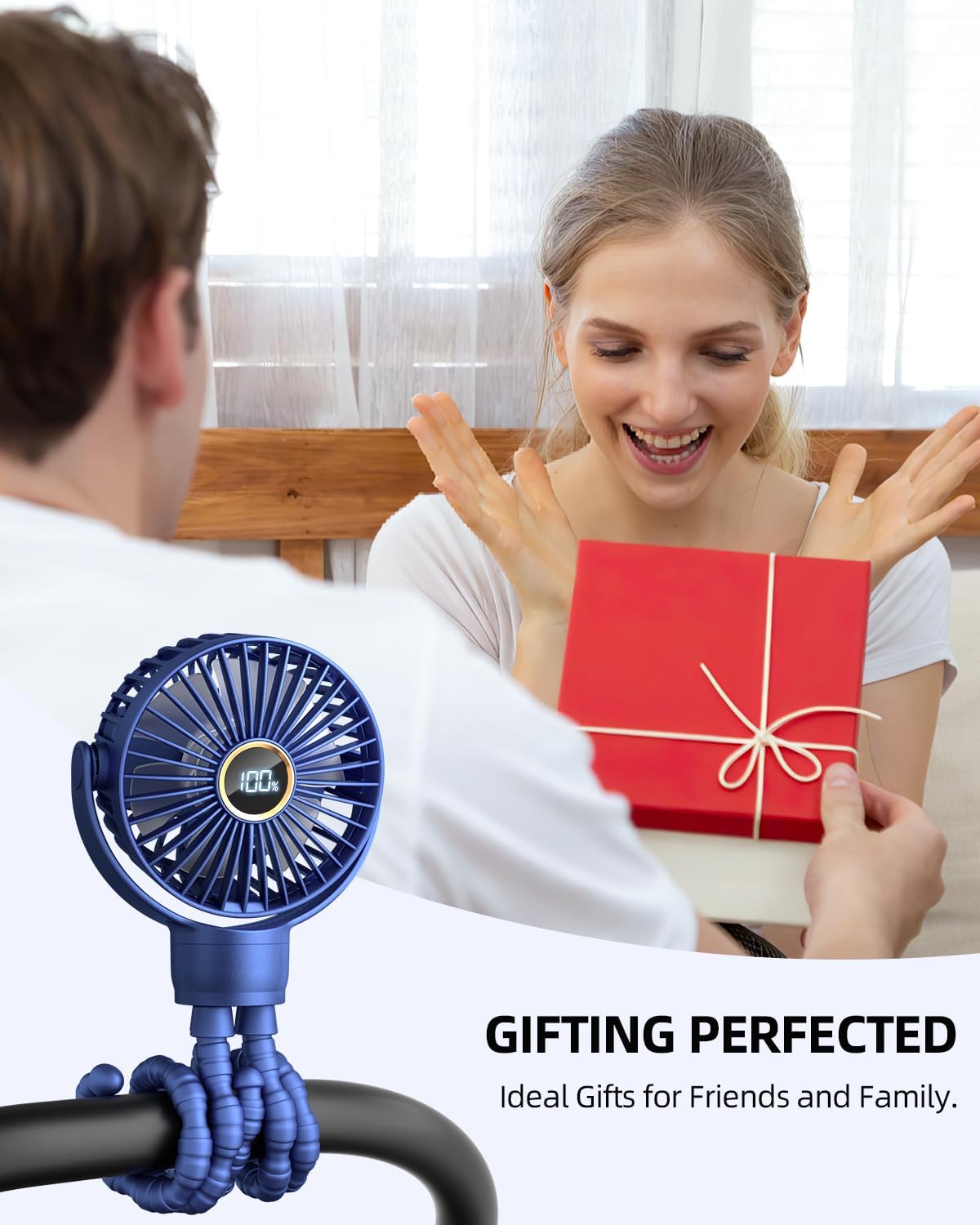Fan Portable, 3 Speeds Personal Fan with Rotatable Handheld Rechargeable