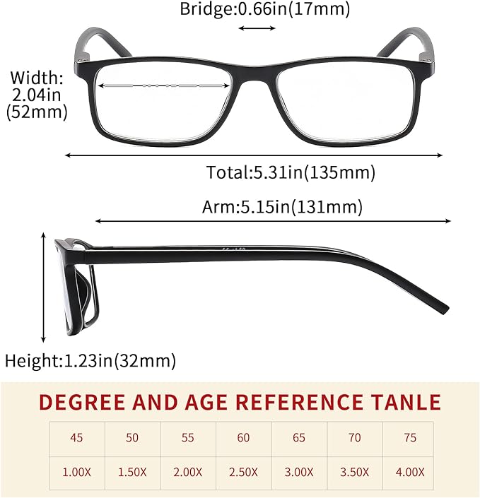 Reading Glasses for Men Women, Blue Light Blocking - 3 Pack (1.5x)