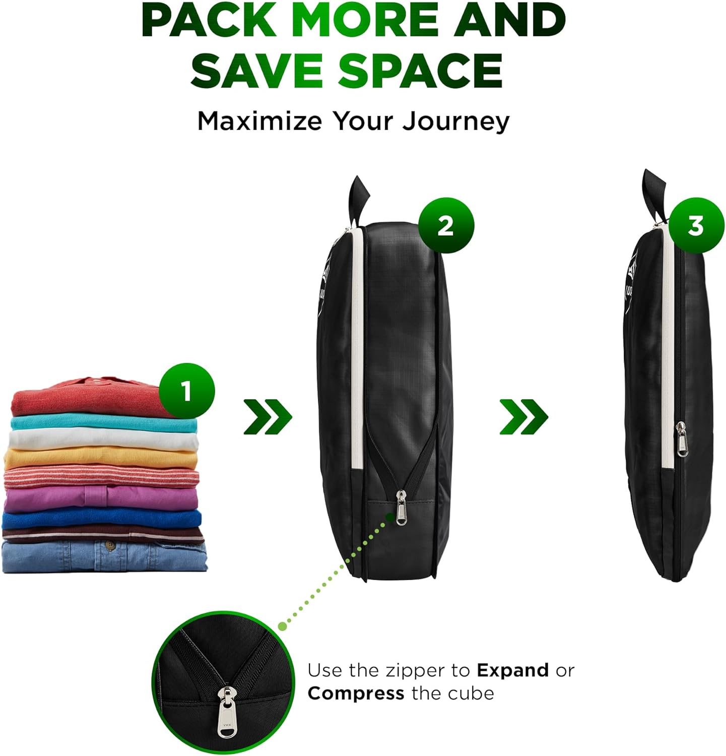 Packing Cubes Compression, 6 Set Compression Travel Bags