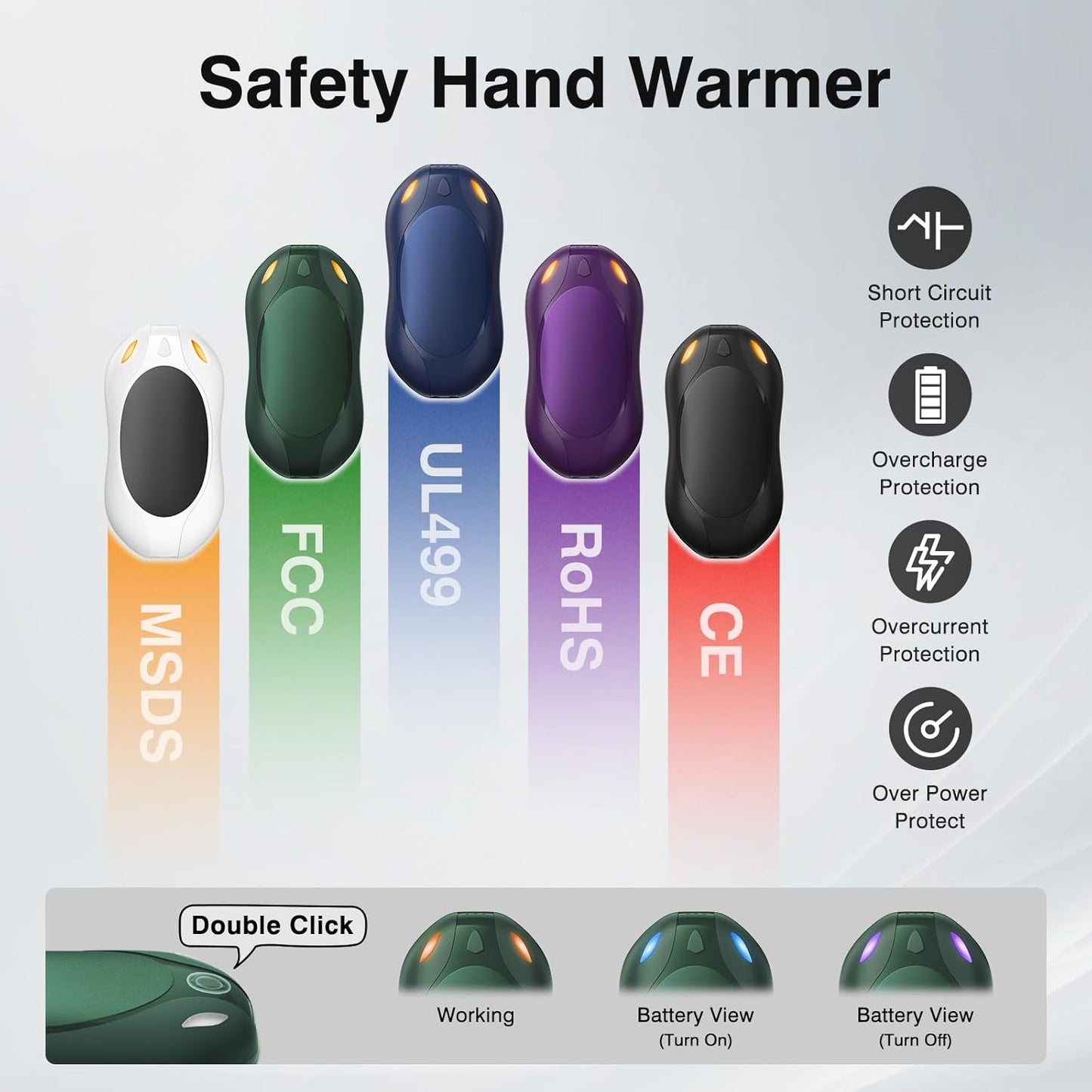 Hand Warmers Rechargeable Electric Hands Warmer - GREEN
