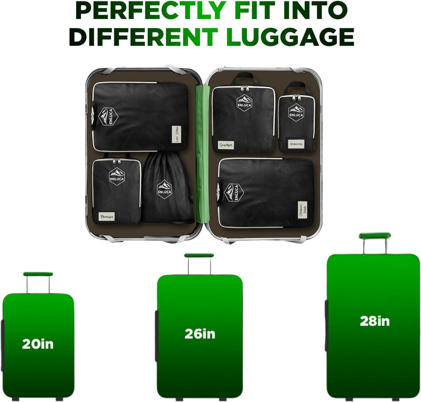 Packing Cubes Compression, 6 Set Compression Travel Bags