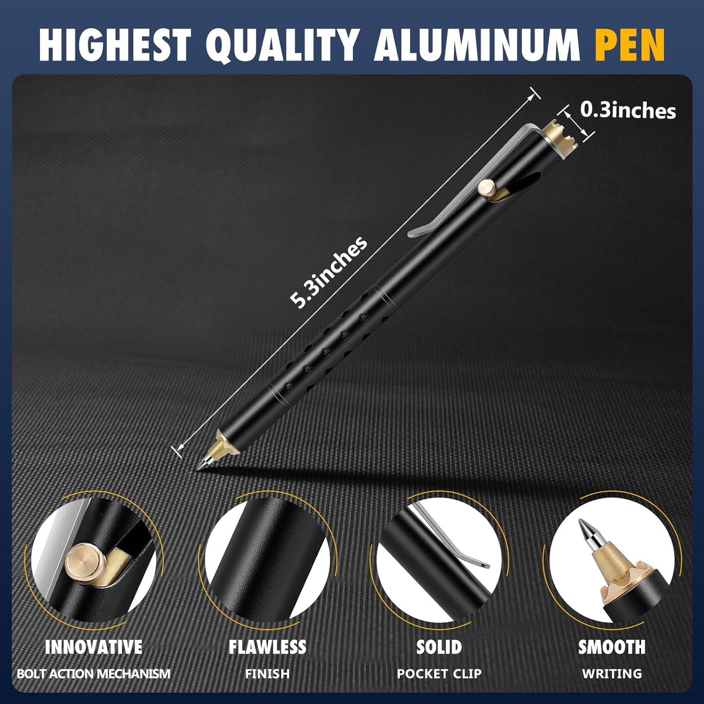 Pen Premium Slim Bolt Action, Professional and Lightweight Aluminum Pen