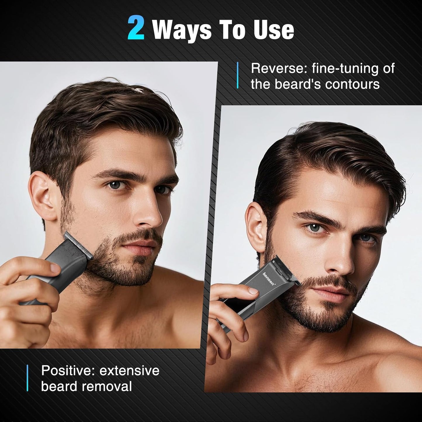 KENSEN Beard Trimmer for Men, 9 Length Adjustable Blade