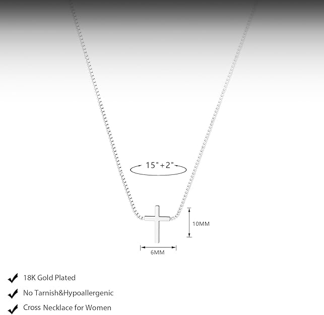 Cross Necklace for Women Dainty 14K Gold Silver Plated