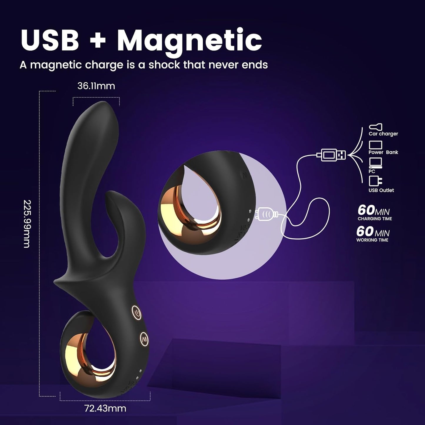 G Spot Dildo Massager Vibrator - 10 Modes