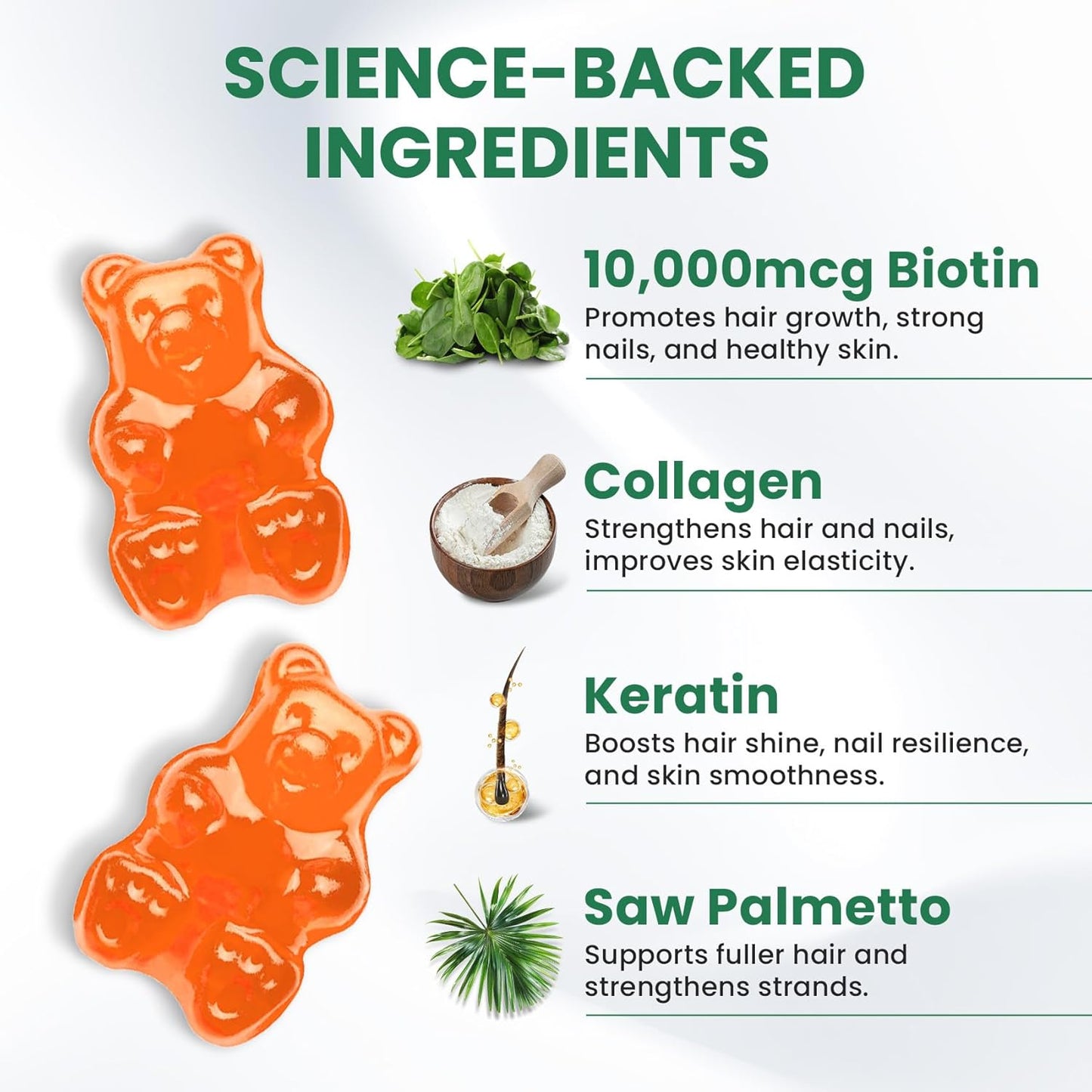 Venture Pal Hair Growth Gummies - Biotin, Collagen & Saw Palmetto