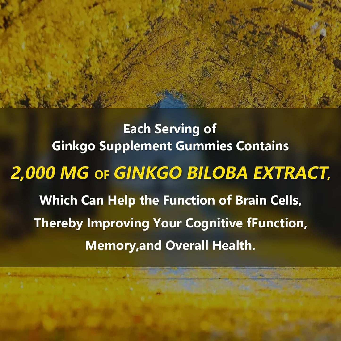 Ginkgo Biloba Gummies, 2000mg (60 pcs)