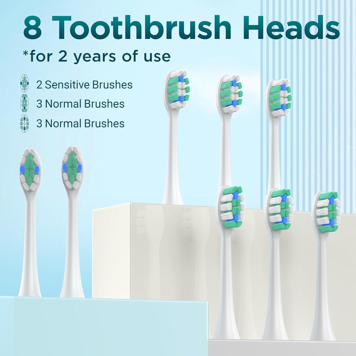 Electric Toothbrush for Adults with 8 Brush Heads, Sonic Toothbrush Rechargeable with a Holder & Travel Case