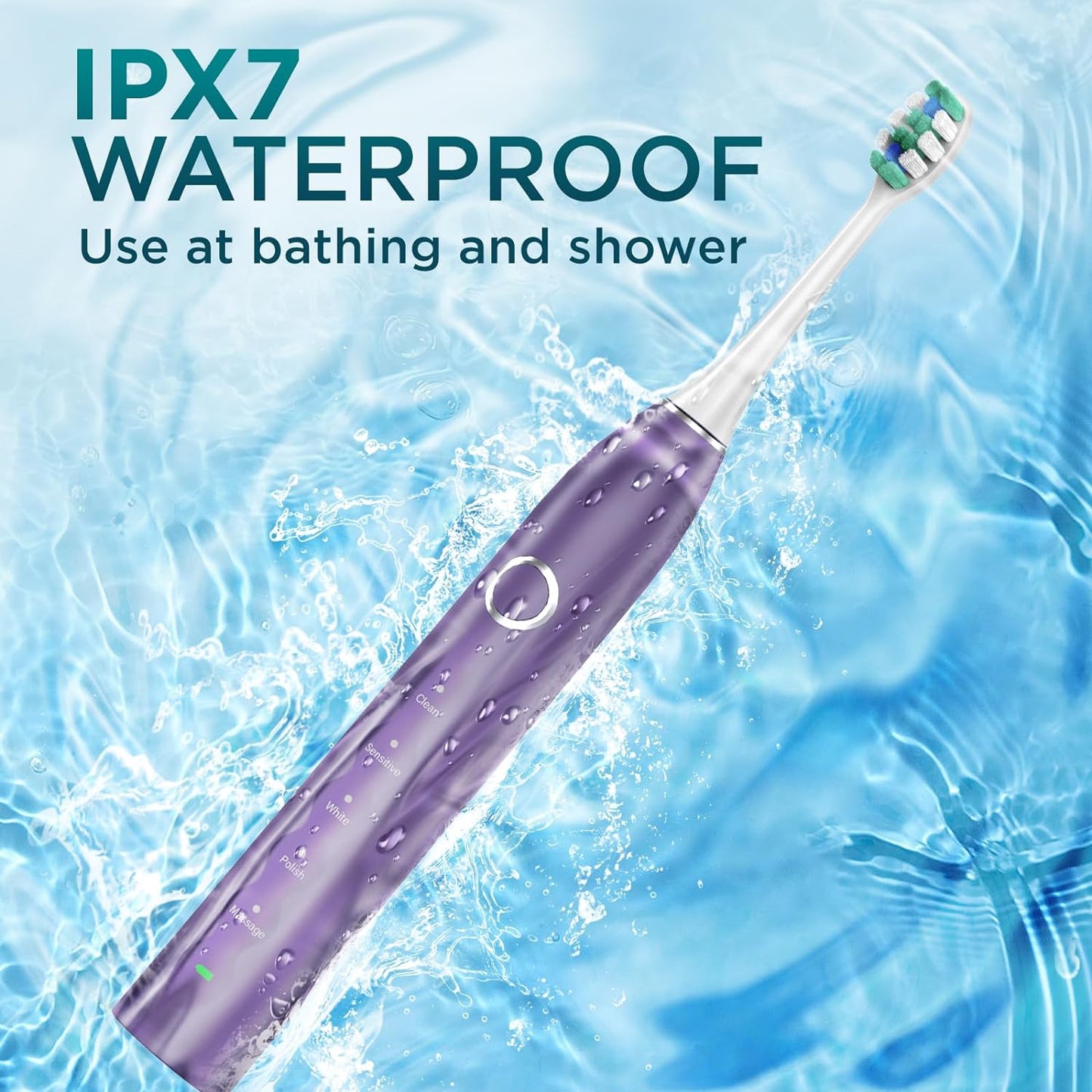 Electric Toothbrush for Adults with 8 Brush Heads, Sonic Toothbrush Rechargeable with a Holder & Travel Case
