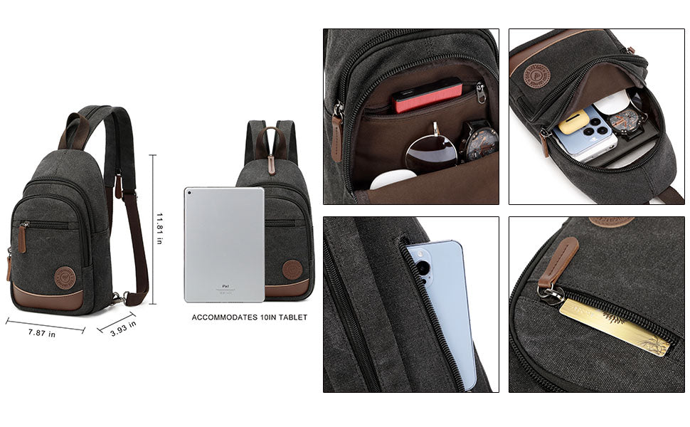 Sling Bag Small Retro Canvas 2 in 1