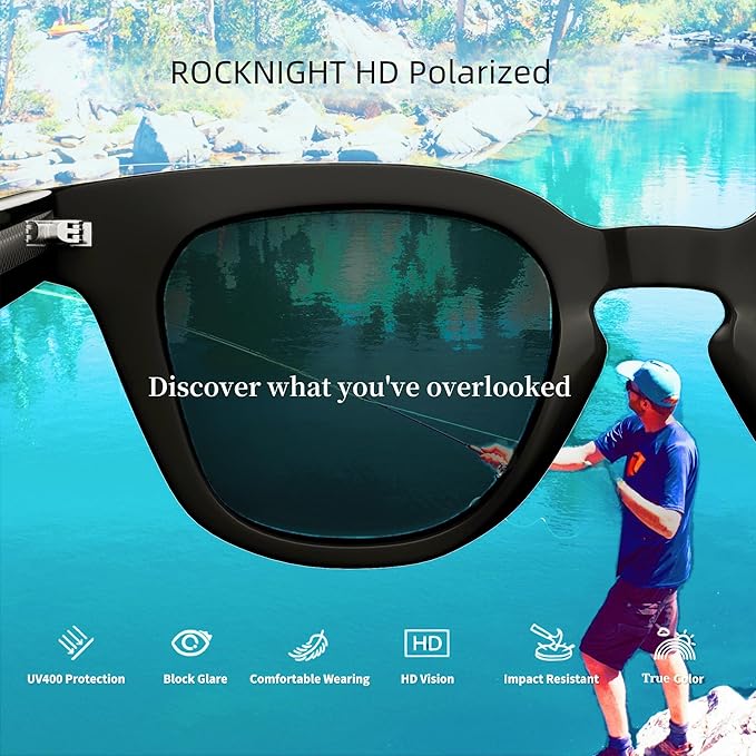 ROCKNIGHT Designer Acetate Classic HD Polarized Sunglasses UV400