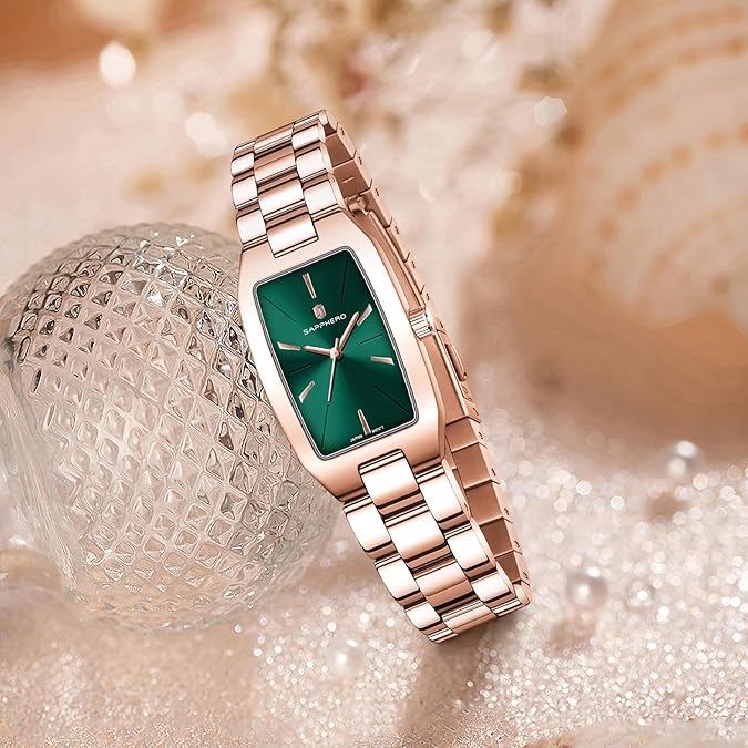 SAPPHERO Watches for Women Luxury Bracelet Stainless Steel - GoldGreen